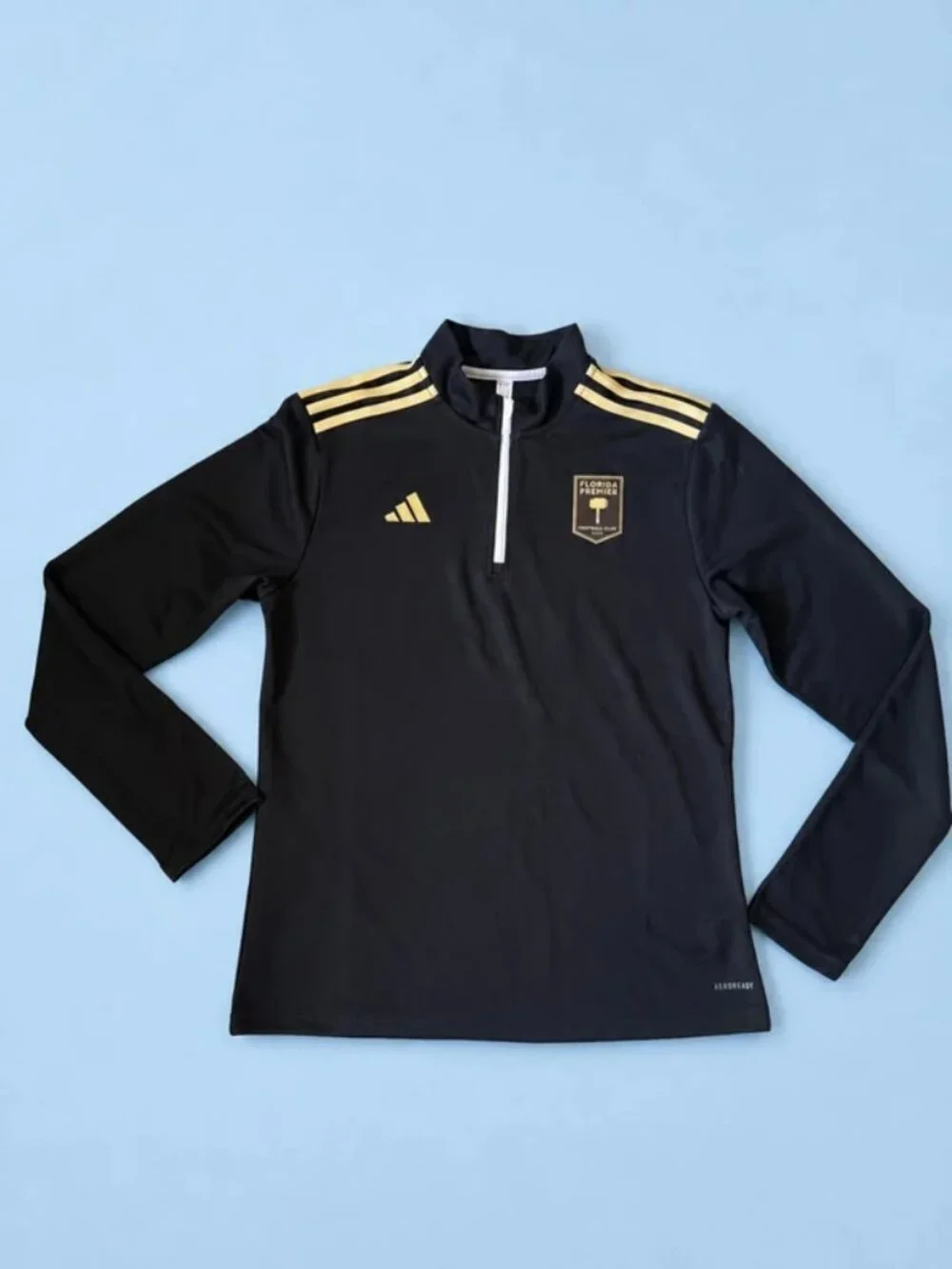 Adidas Florida Premier Football Club Aeroready Zip Pullover Black Gold Size L